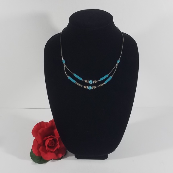 Beaded Double-Stranded Necklace - Picture 1 of 8